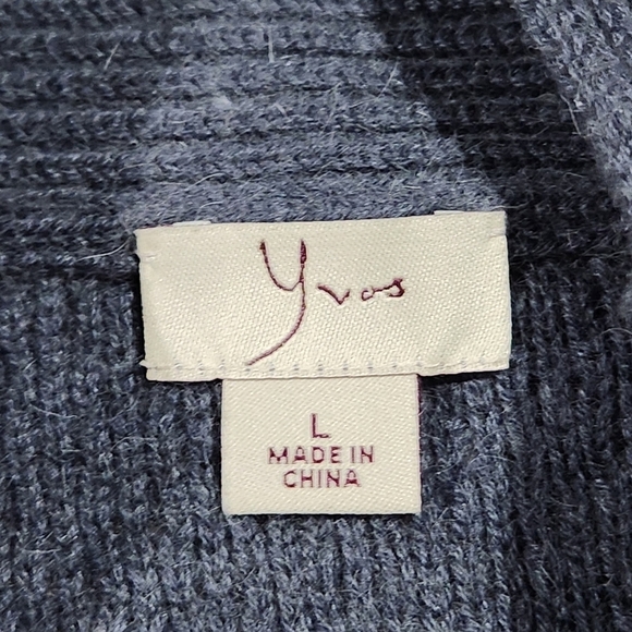 Yvos Womens Angora Rabbit Hair Blend Sweater Blue Grey Sheath Dress Size Large - Picture 8 of 10